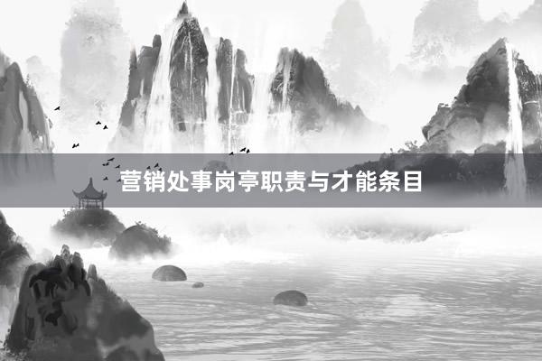 营销处事岗亭职责与才能条目